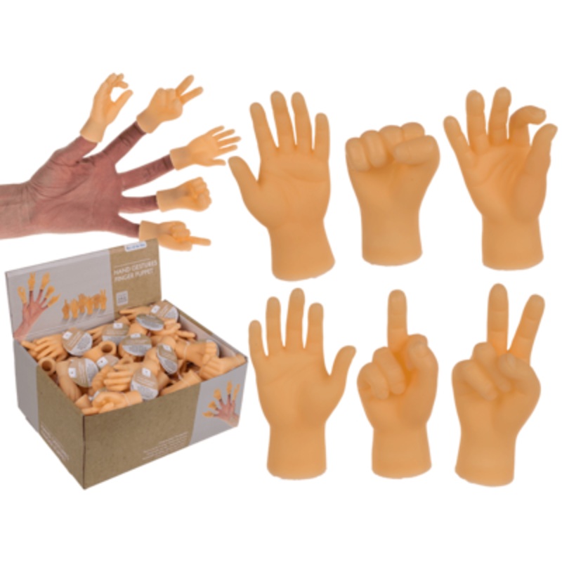 Hand Gesture Finger Puppet|Hand - Left|Hand - Right|The V|The Birdie|Ok|Fist