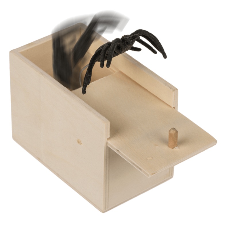 Surprise Spider in Wooden Box