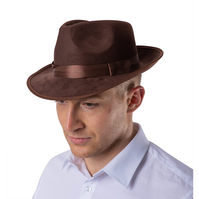 Fedora Gangster Hat - Brown - Indiana Jones - Freddy Krueger Style