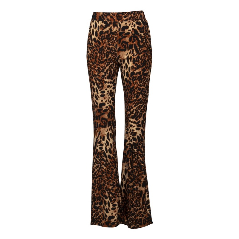 Running Free Leopard Animal Print Flared Bell Bottom Pants