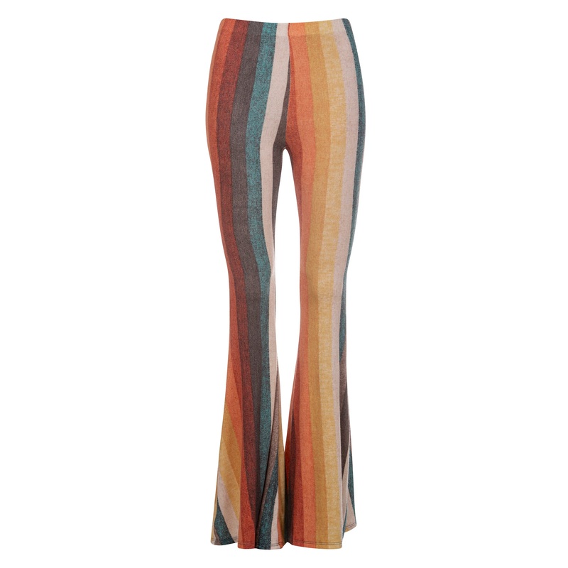 California Dreamin' Striped Seventies Retro Style Flared Bell Bottoms