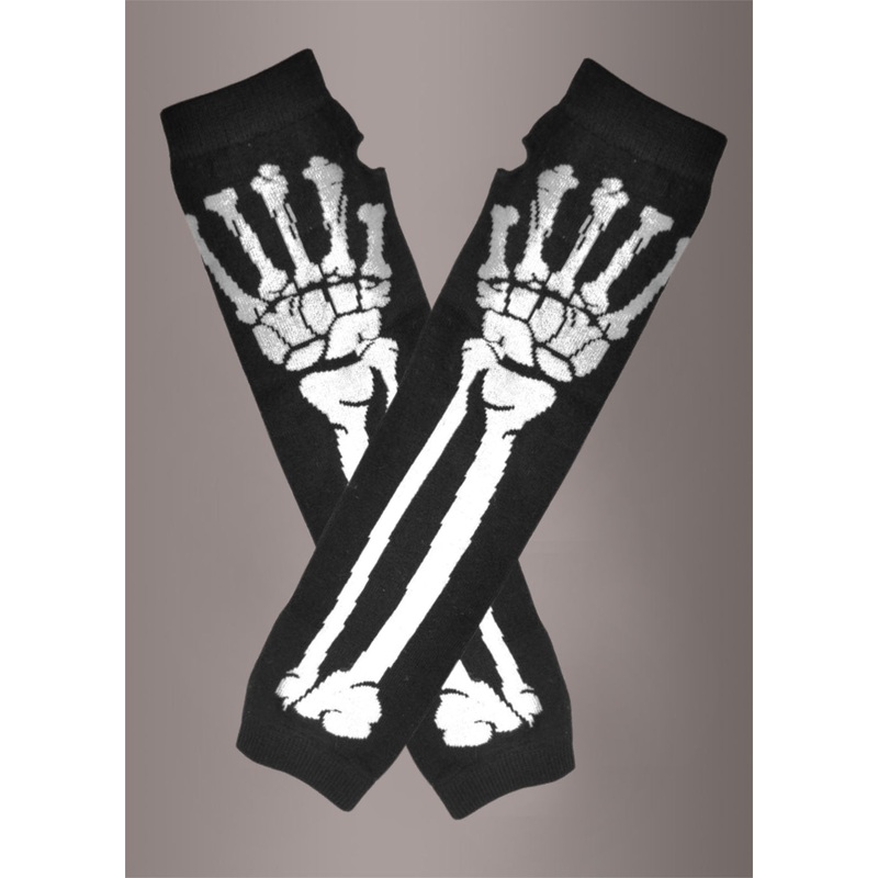 Black and White Skeleton Arm Warmers