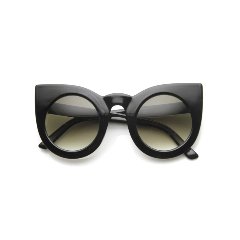 Oversize Round Circle Pointed Cat Eye Sunglasses