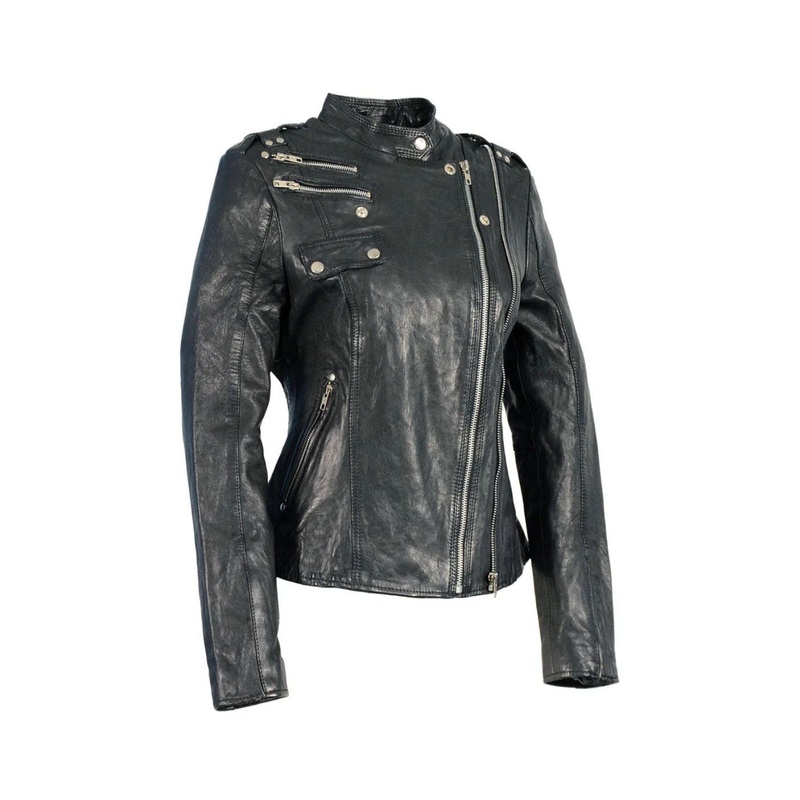 Always Somewhere Black Leather Motorcycle Jacket
