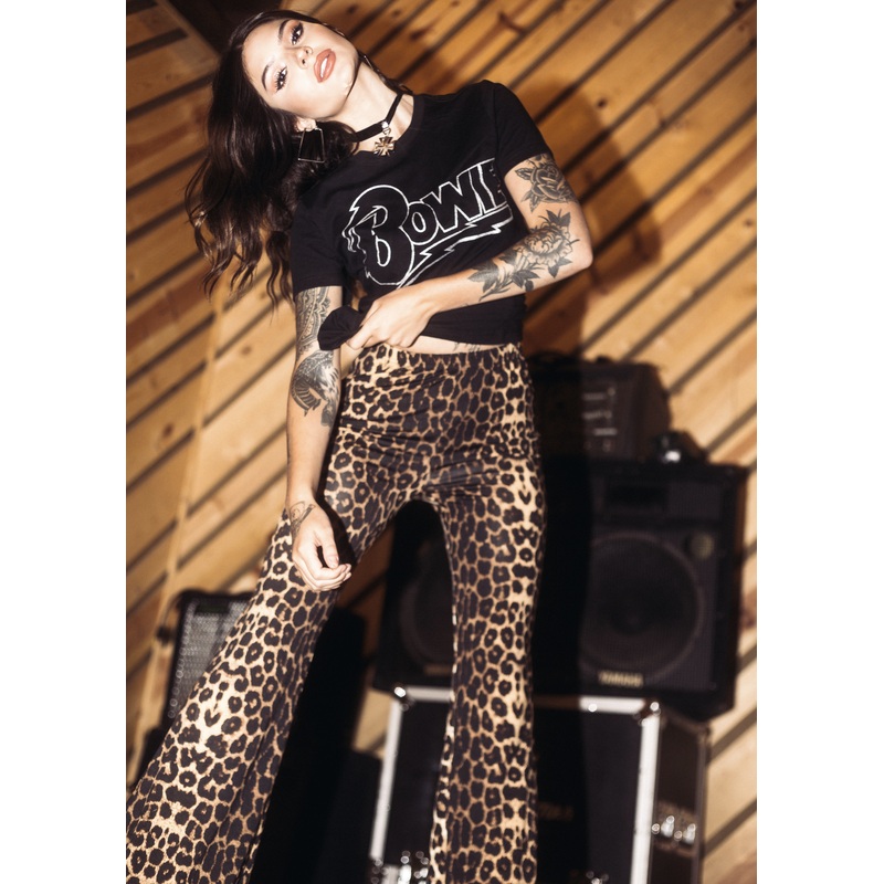 Wild Ride Leopard Bell Bottom Pants