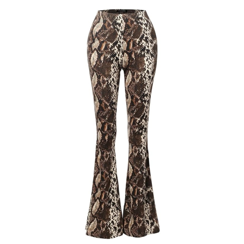 Venom Snake Print Flared Bell Bottom Pants