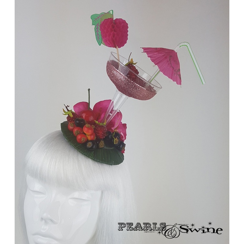 Cocktail Fascinator Raspberry Daiquiri