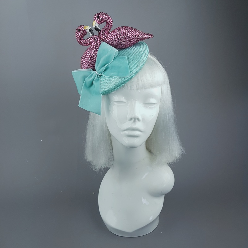 Fou D'amour Pink Crystal Flamingo Fascinator Hat
