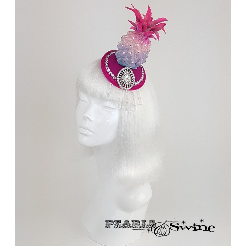 Glitter Pink Pineapple Headpiece Ingioiellata