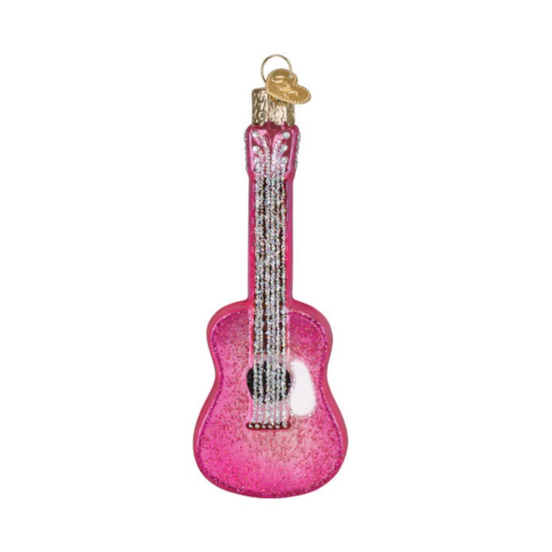 Glittered Glam Guitar Ornament