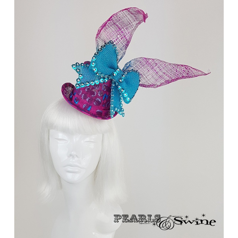 Pink Leopard Print Mini Top Hat Coniglietta