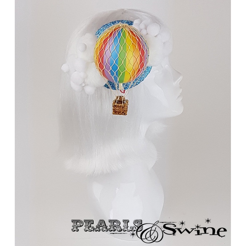 Rainbow Hot Air Balloon Fascinator Come Fy with Me