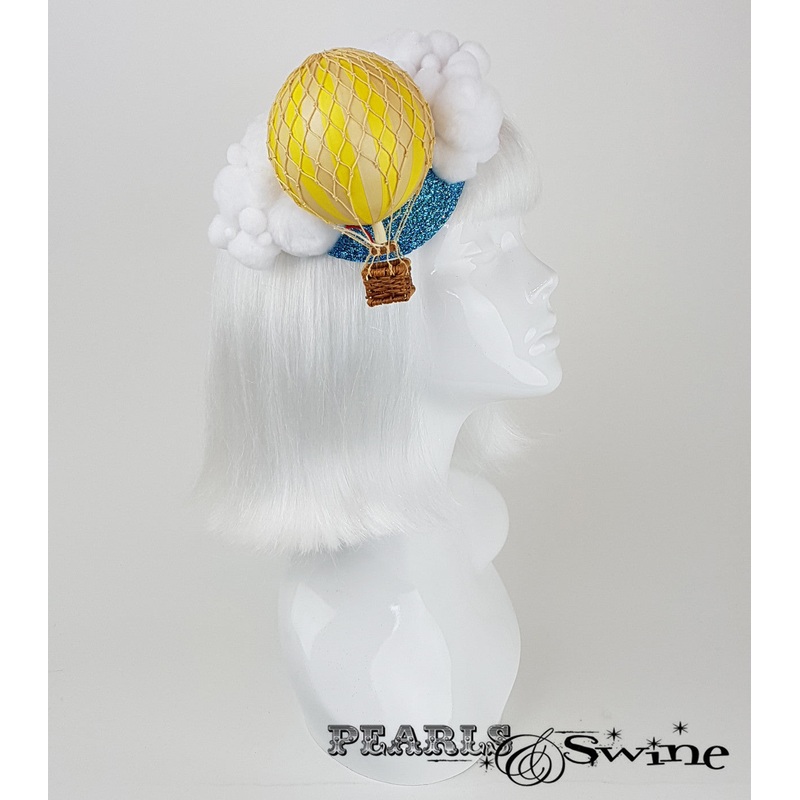 Yellow Hot Air Balloon Fascinator Fly Me To The Moon