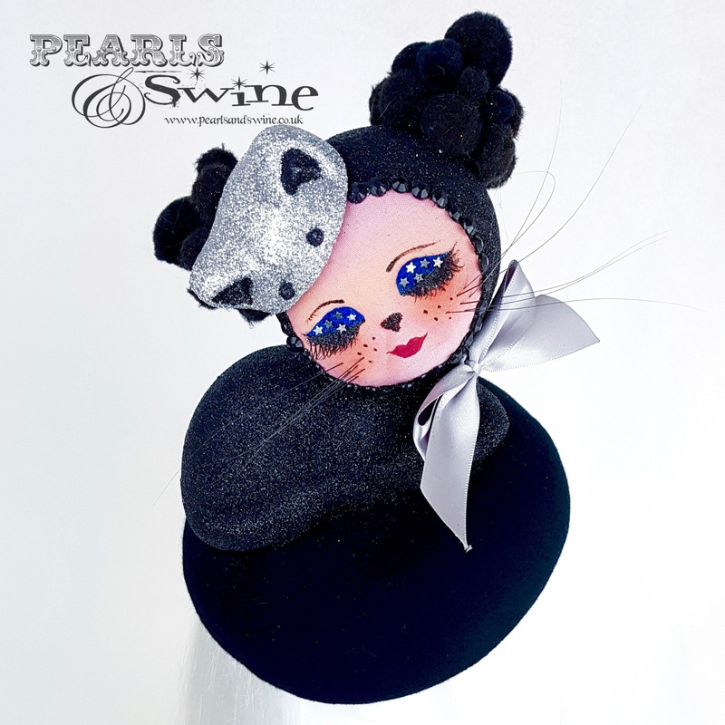 Bastet Doll Face Black Kitty Hat