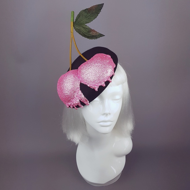 BonBon Giant Glittered Cherries Hat