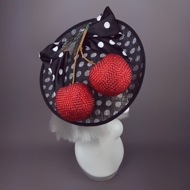 Cherry Pop Giant Cherries Polkadot Hat