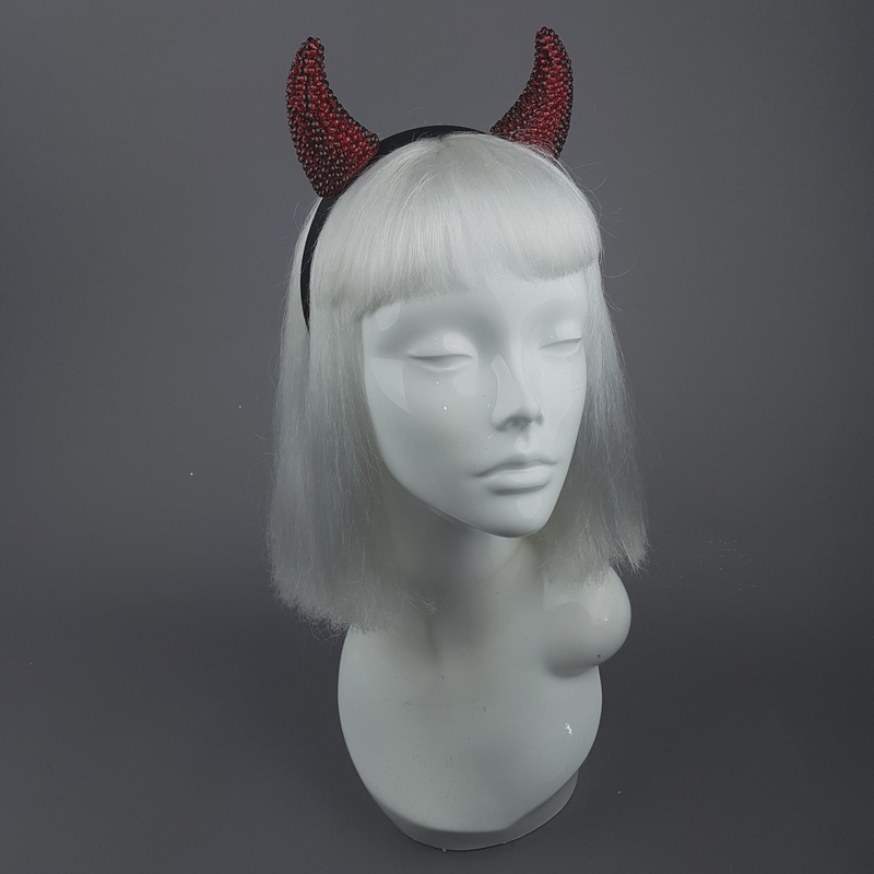 Devil's Plaything Red Crystal Horns Headband