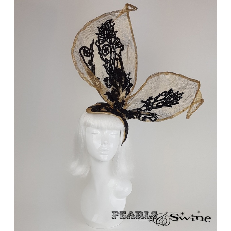 Gold & Black Bunny Ear Hat Covet