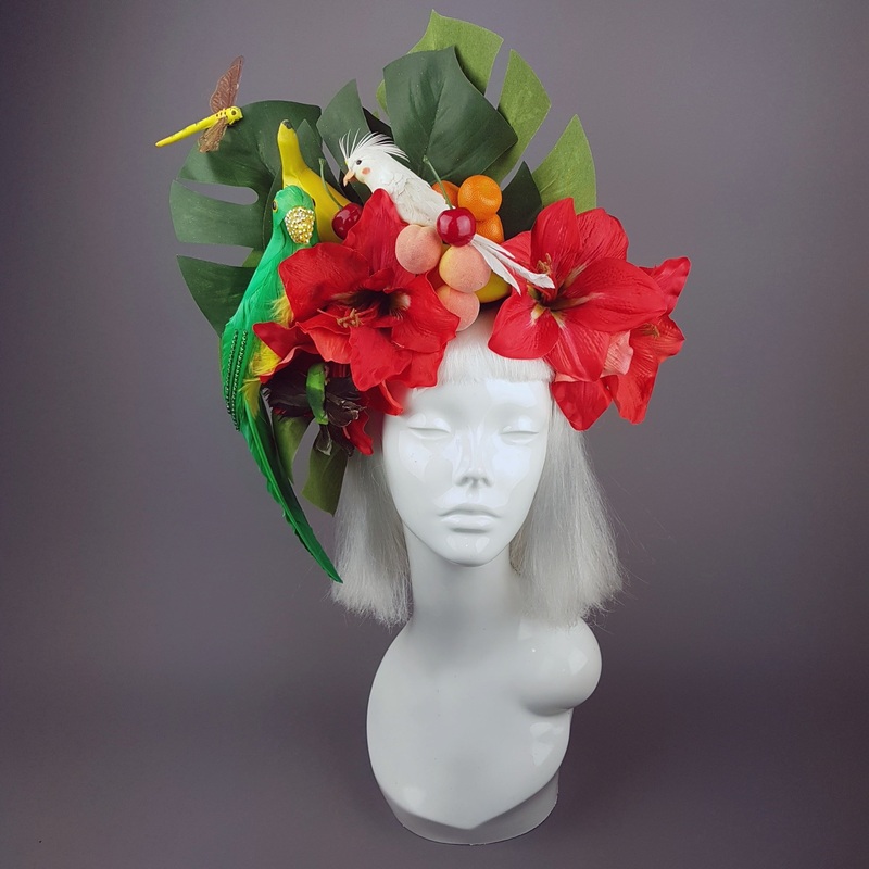 Jungle Parrot and Cockatoo Tropical Headpiece