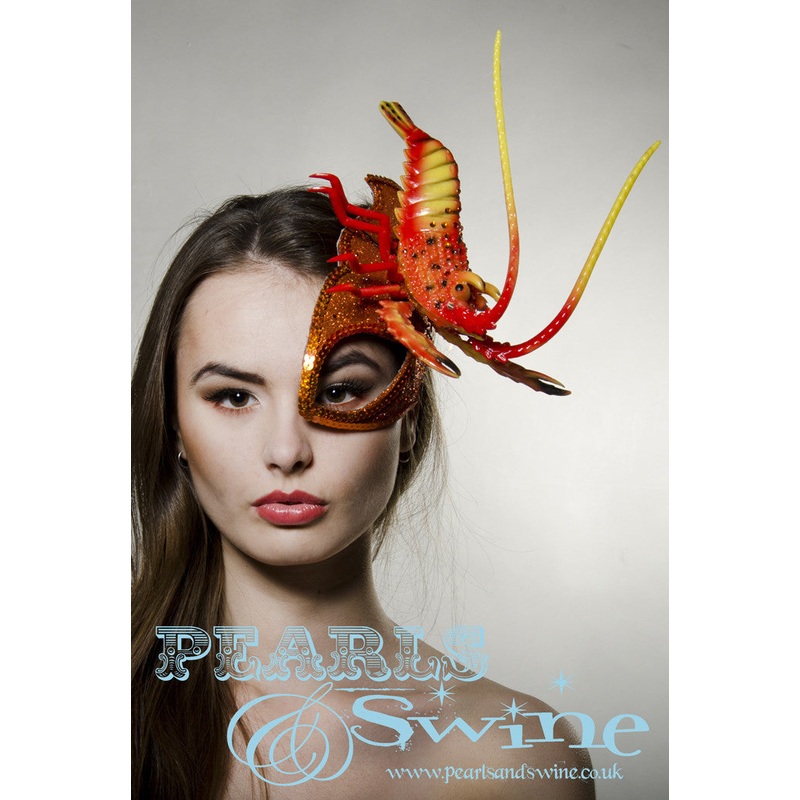 Lobster Half Mask Fascinator Outr