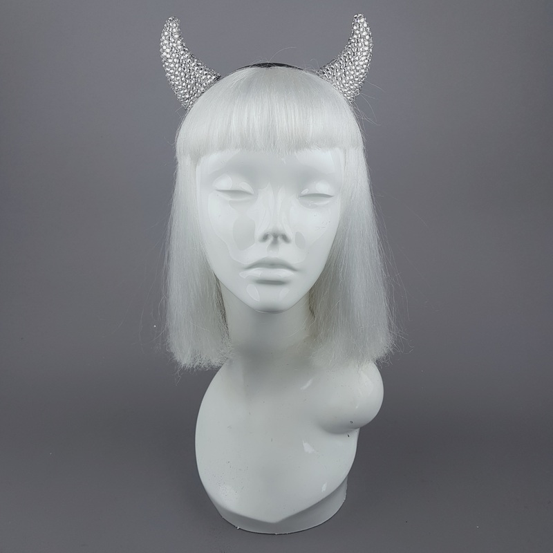Miss Lucifer Clear Crystal Horns Headband