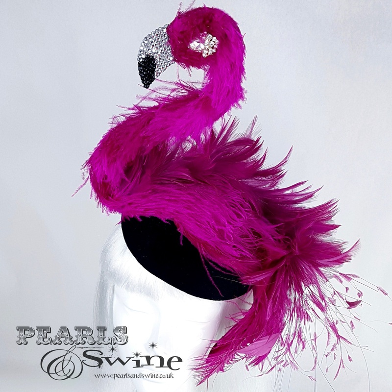 Pinkie the Flamingo Flamingo Feather Crystal Hat