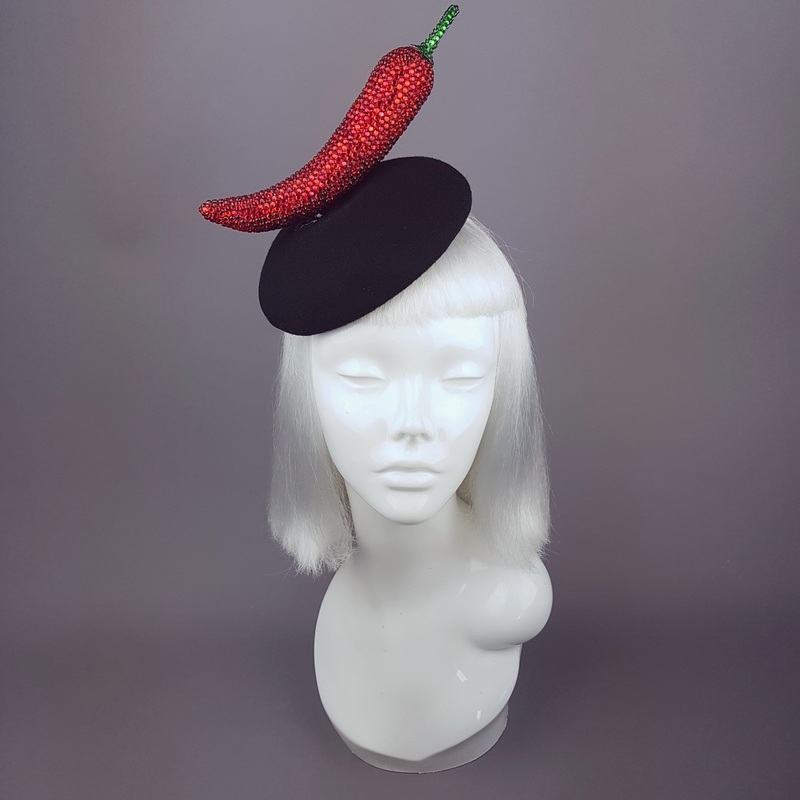 Sexy Seorita Red Crystal Chilli Hat