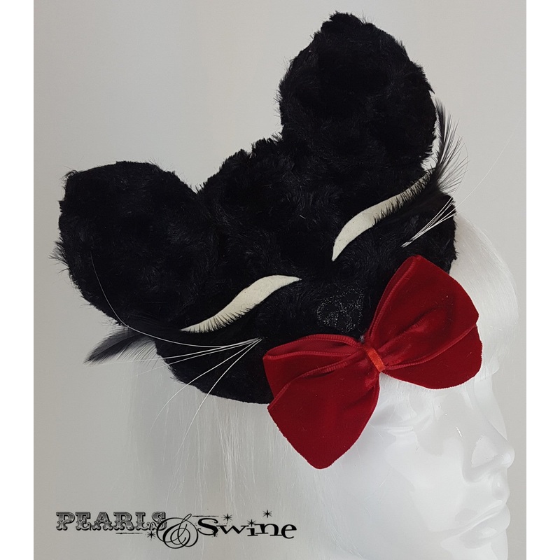 Black Fluffy Cat Hat Snug
