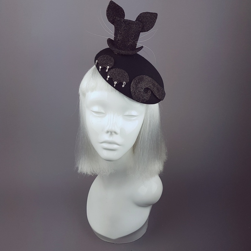 Black Glitter Cat Top Hat Topcat
