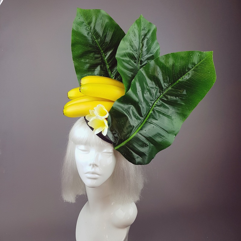 Pltano Tropical Banana and Banana Leaf Fascinator Hat