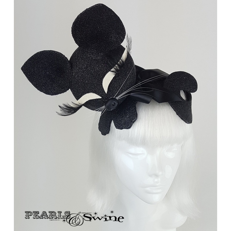 Sleeping Black Glitter Cat Hat Lucky