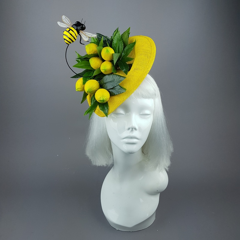 Zest Lemon & Bee Fascinator Hat