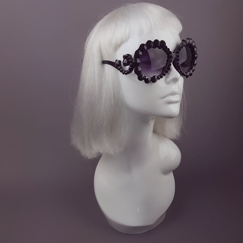 Bordello Black Gem Ornate Sunglasses