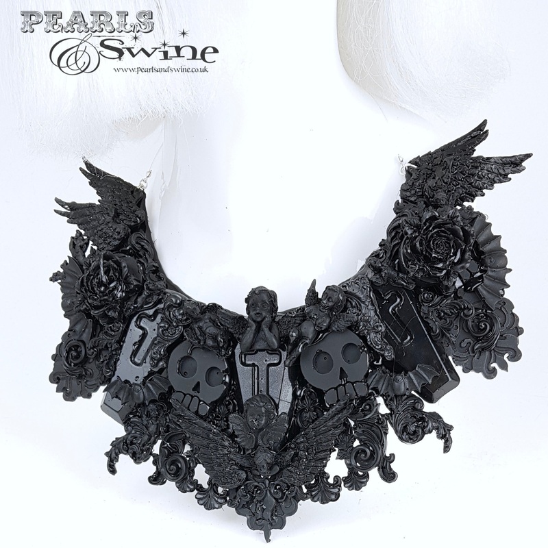 Dark Soul Black Skull Filigree Neck Piece (Similar can be made!)