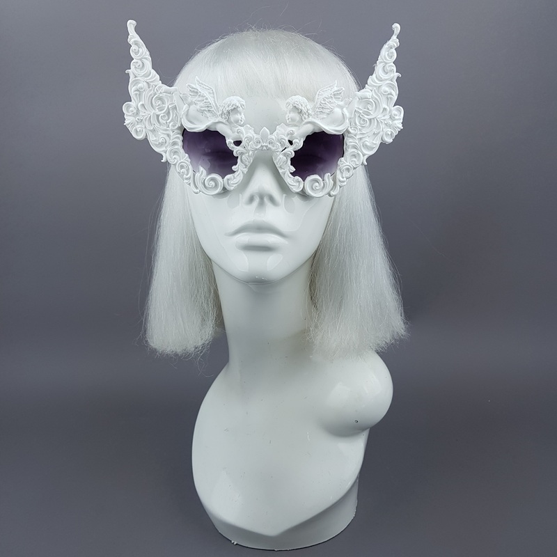 Decadence Outrageous White Filigree Sunglasses