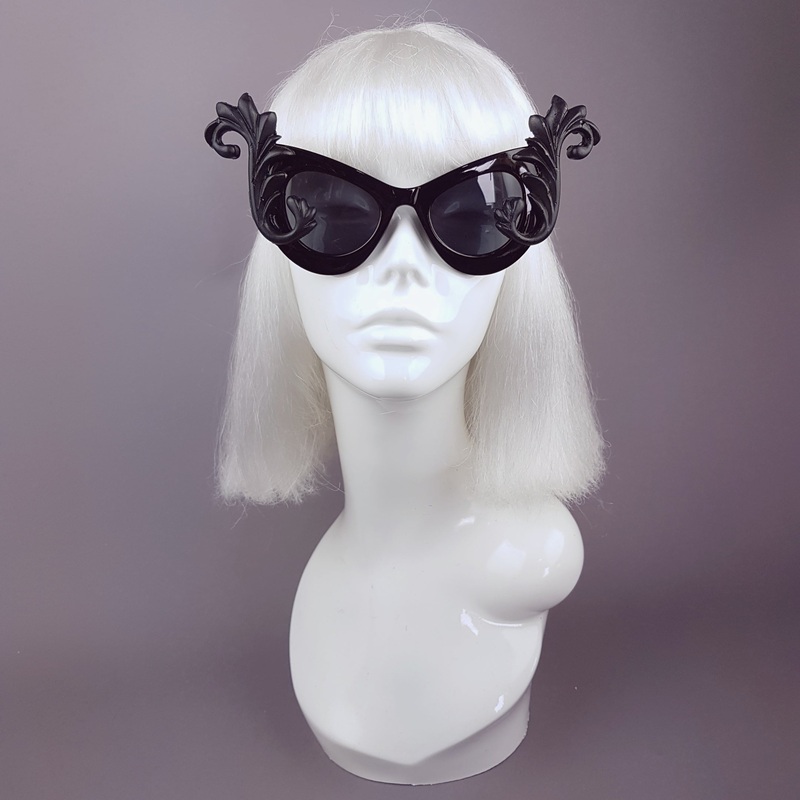 Diva Black Filigree Catseye Sunglasses