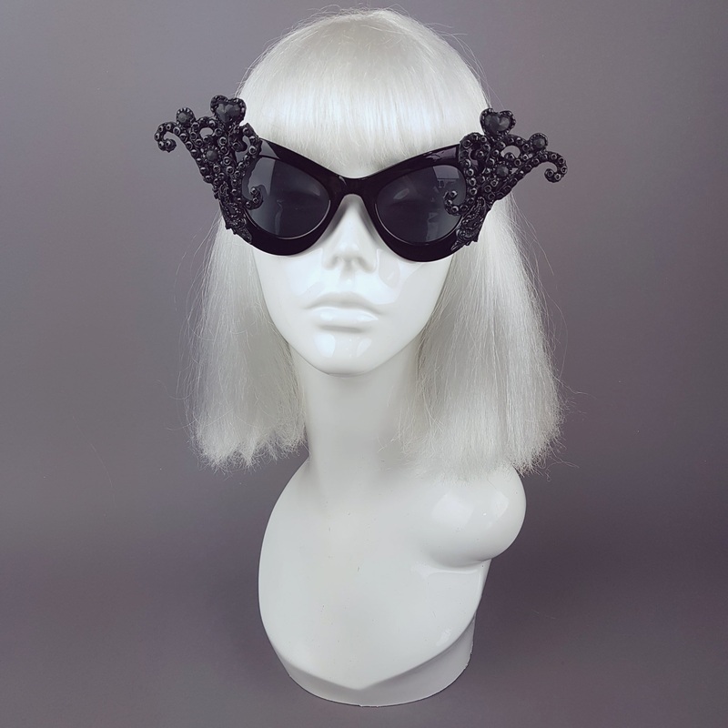 Edna Black Filigree Ornate Sunglasses