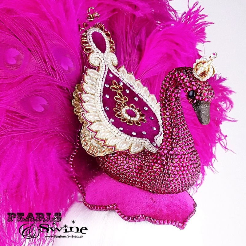 Flamboyance Crystal Swan OTT Feather Headpiece
