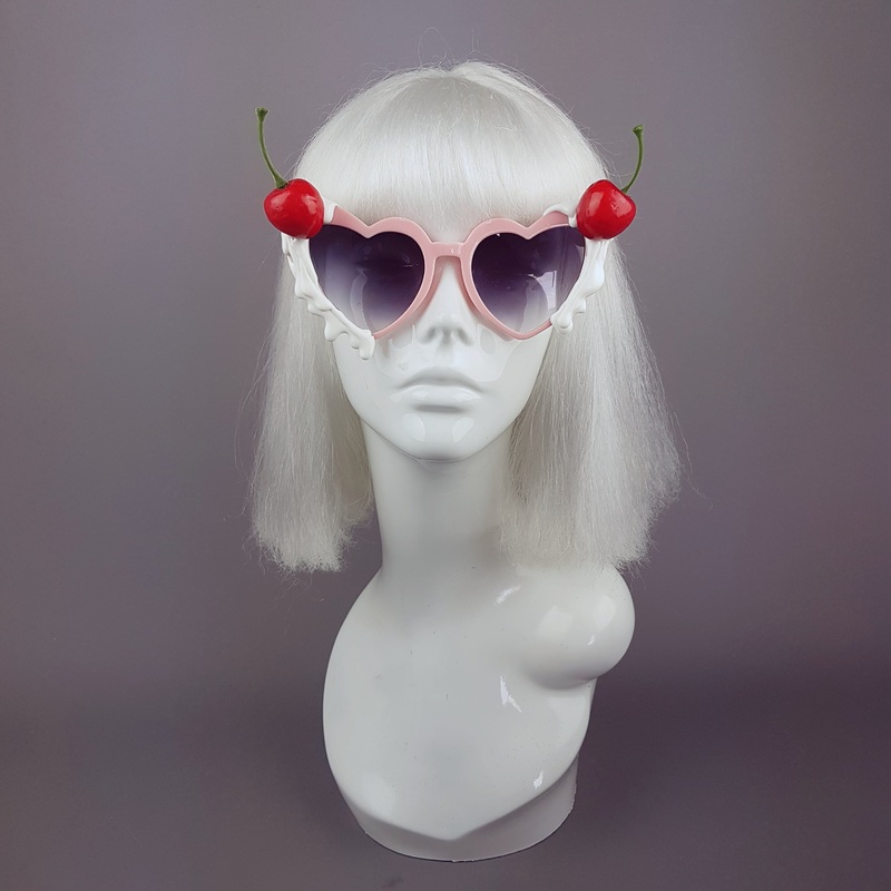 Frosting Cherries & Cream Heart Shaped Sunglasses