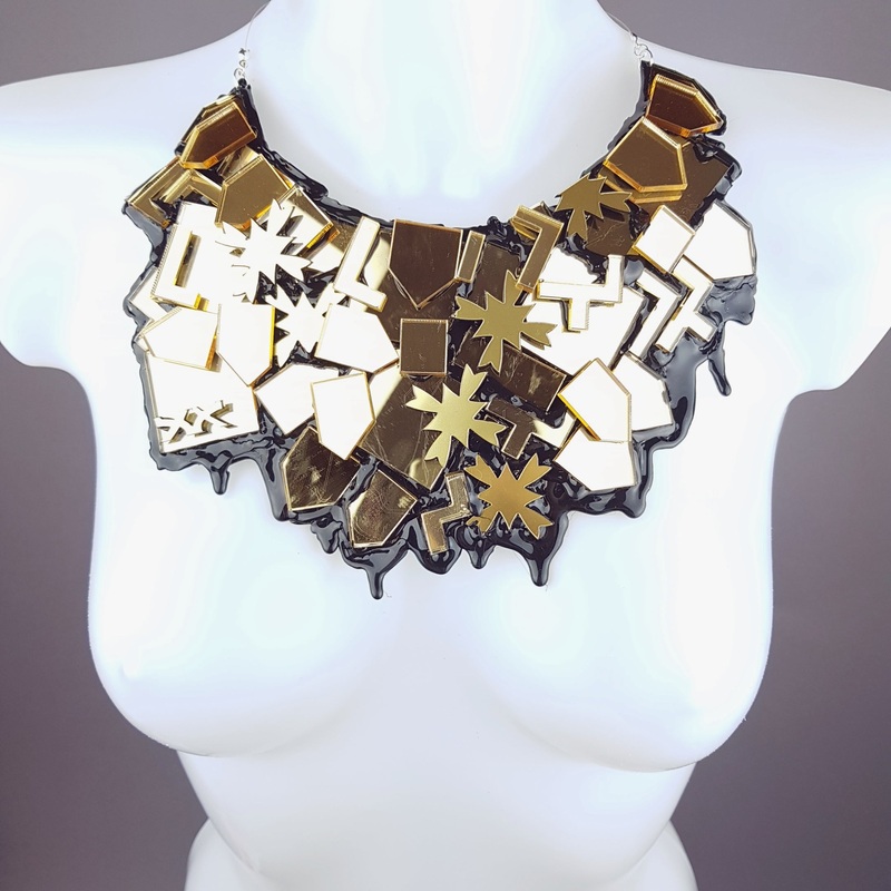 Glam Eighties Inspired Gold Neckpiece