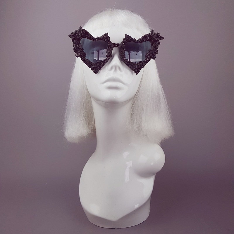Heart of Darkness Black Filigree Ornate Sunglasses