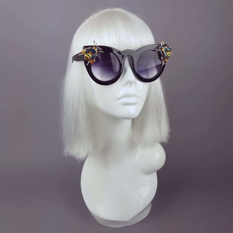 Honey-B Black Teal Bee Sunglasses