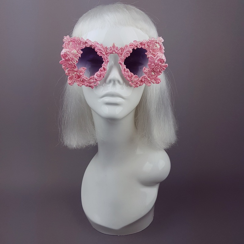 Isolabella Pink Glitter Filigree & Cherub Sunglasses