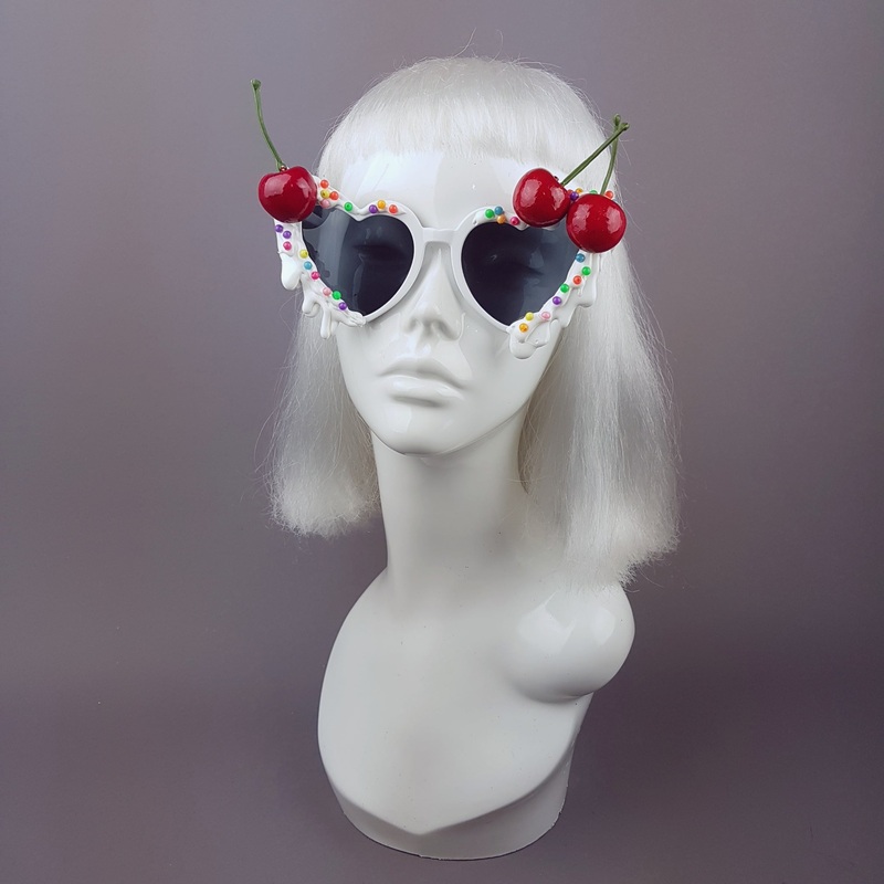 Sugar Rush Cherries & Cream Heart Shaped Sunglasses