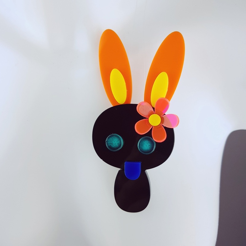 Tootsy Large Acrylic Bunny Rabbit Brooch