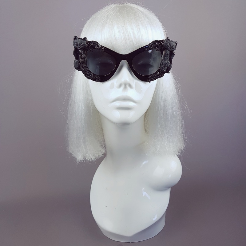 Bakeneko Black Cat Filigree Sunglasses