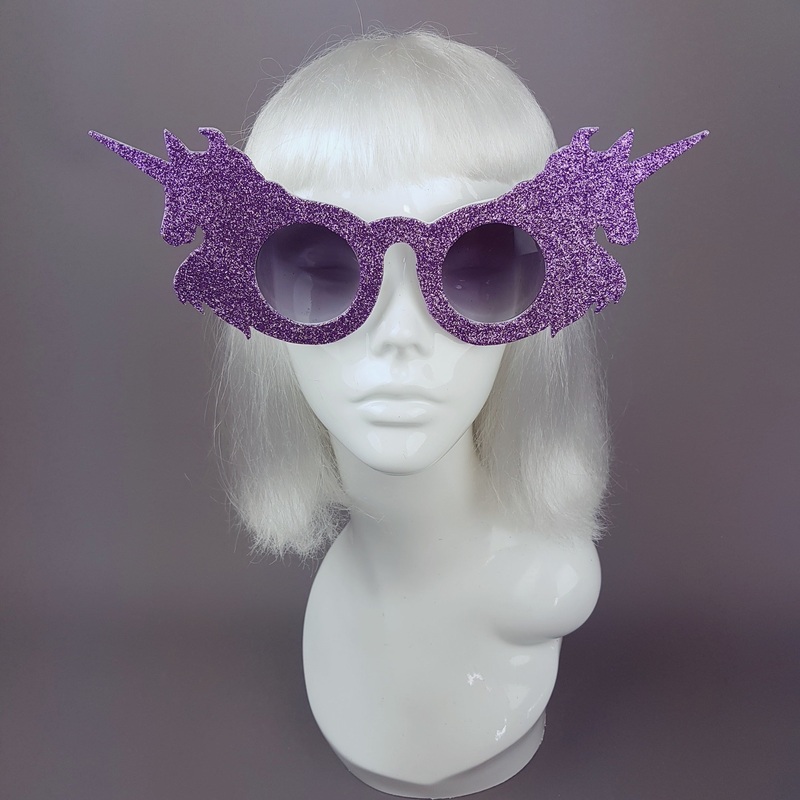 Believe Light Purple Glitter Unicorn Sunglasses