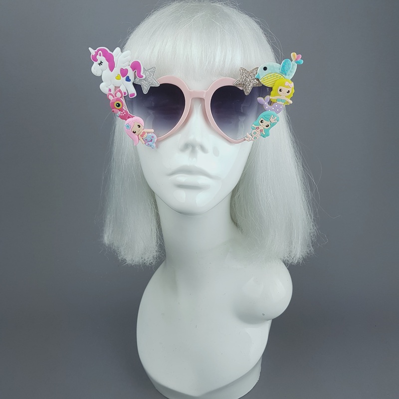 Customised Pink Heart Sunglasses