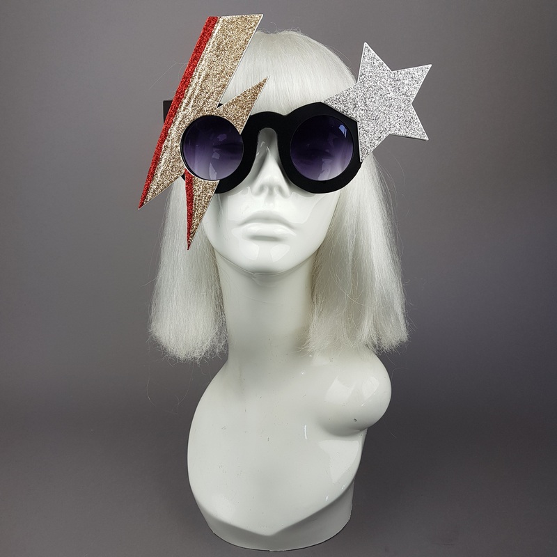 Golden Years David Bowie Gold Stripe Sunglasses