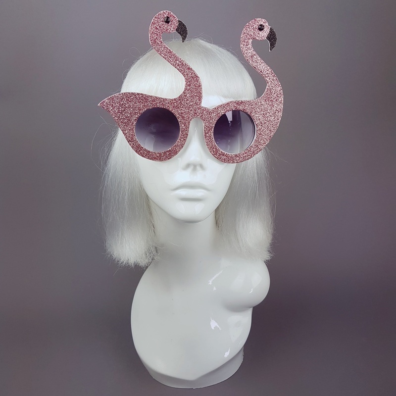 I'm Freakin' Fabulous Pink Glitter Flamingo Sunglasses